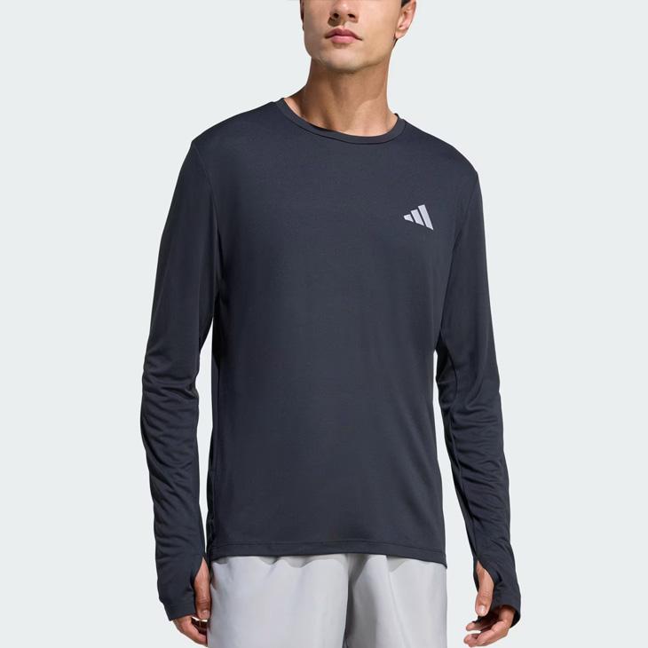 アディダス 長袖 Tシャツ メンズ adidas Run Ess LS M ランニングウェア サムホール付き ロンT レギュラー丈 ジョギング マラソン 陸上 トレーニング /SH272 | adidas | 03