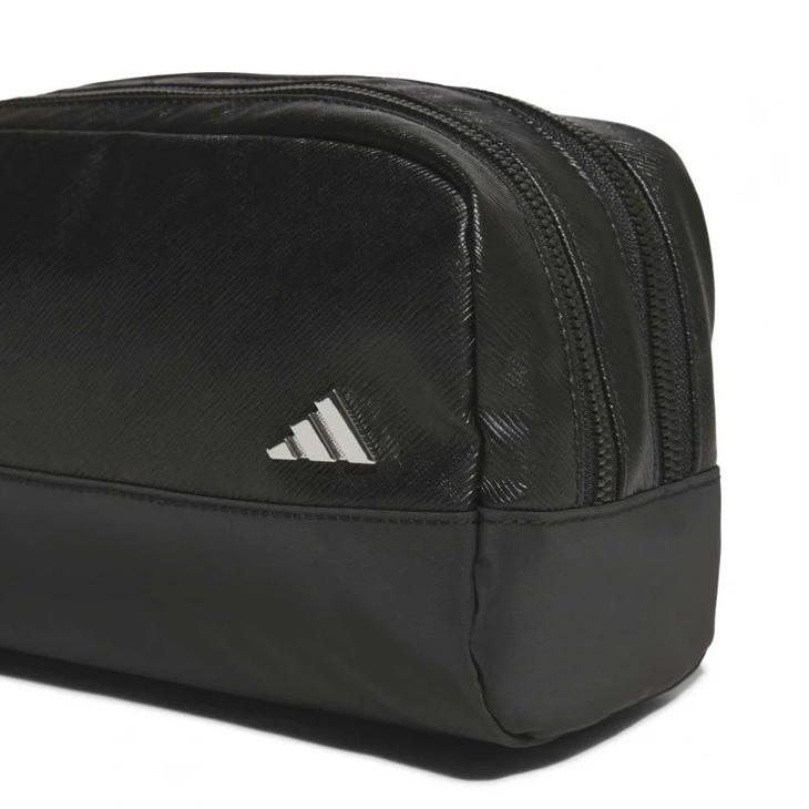 アディダス ゴルフポーチ メンズ レディース adidas GOLF 合成皮革 メタルロゴ ジップポーチ｜ハンドルポーチ ダブルジッパー 男女兼用 鞄 小物 スマホ /TL617 | adidas | 06