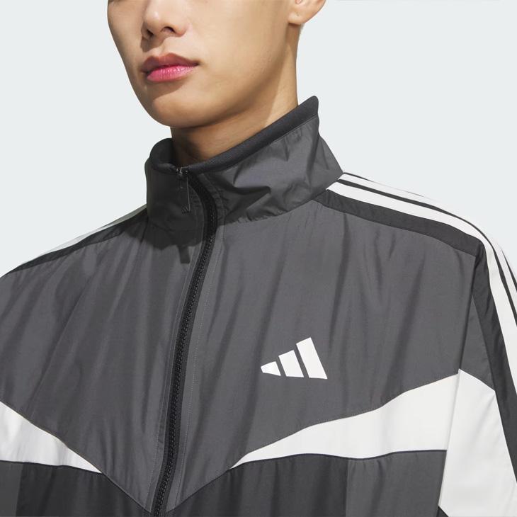 【ＸＬサイズ】adidas上下セットアップ　グレー　ブラック　ウーブン　ウインド adidas（アディダス） ウィンドブレーカー メンズ 上下 adidas ESS CB