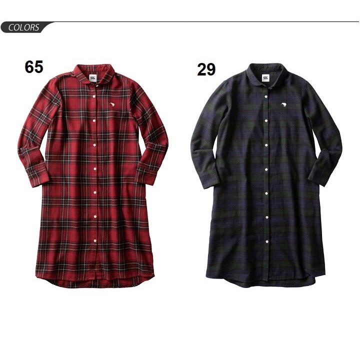 ❁ 45r 45rpm 麻100% 薄手マドラスチェック シャツワンピース ワンピース レディース カンタベリー Canterbury チェックシャツ