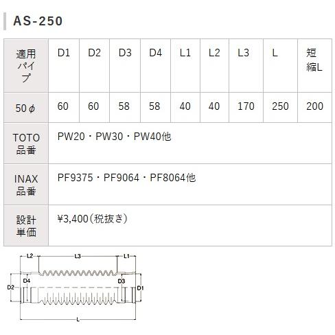 アキレス（achilles） AS-250 洗濯機防水パン接続用フレキシブル