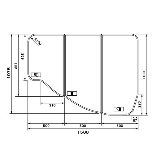 Panasonic（パナソニック） GKU76KF8U2RS コーナーR薄型断熱風呂フタ(R