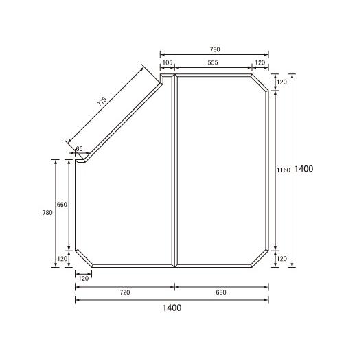 パナソニック GZ955C 風呂フタ(1400ミリ×1400ミリ:組みフタ:変形:2枚:切り欠きあり)