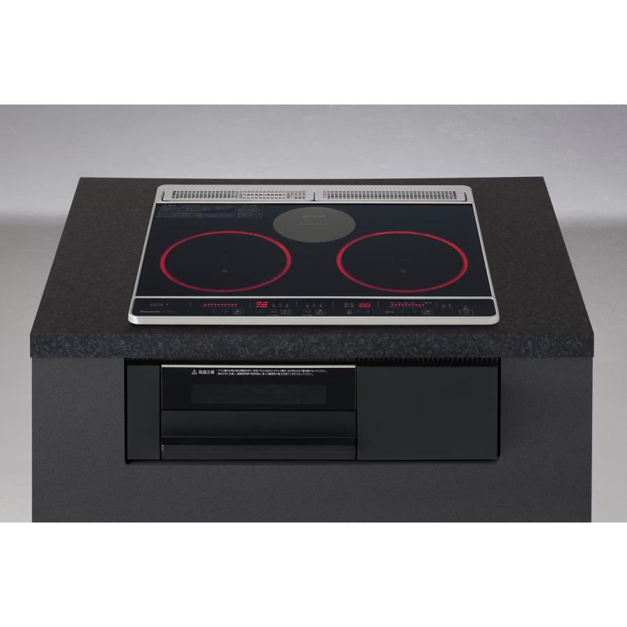 Panasonic IHクッキングヒーター KZ-J1H6AK パナソニック 2口IH＋ラジエント 鉄・ステンレス対応 ブラック/ブラック Panasonic（パナソニック） KZ-J1H6AK IHクッキングヒーター 幅60cm