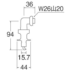 SANEI SANEI(三栄水栓) PY123-40TVX-16 洗濯機用L型ニップル : AQ