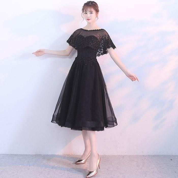 パーティードレスミモレ丈結婚式2WAY大きいサイズプリンセスドレス体型カバー着痩せフォーマル二次会ワンピースフォーマル大人用演奏会発表会_2