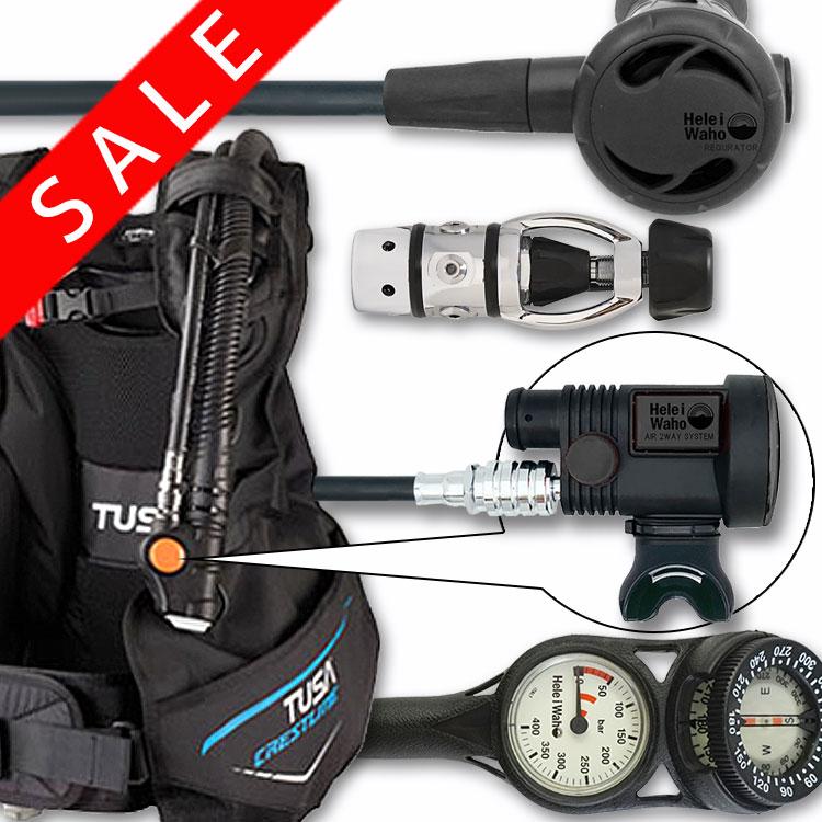 TUSA ダイビング重器材セット BCD・レギュレーター・AIR2・ゲージ付き