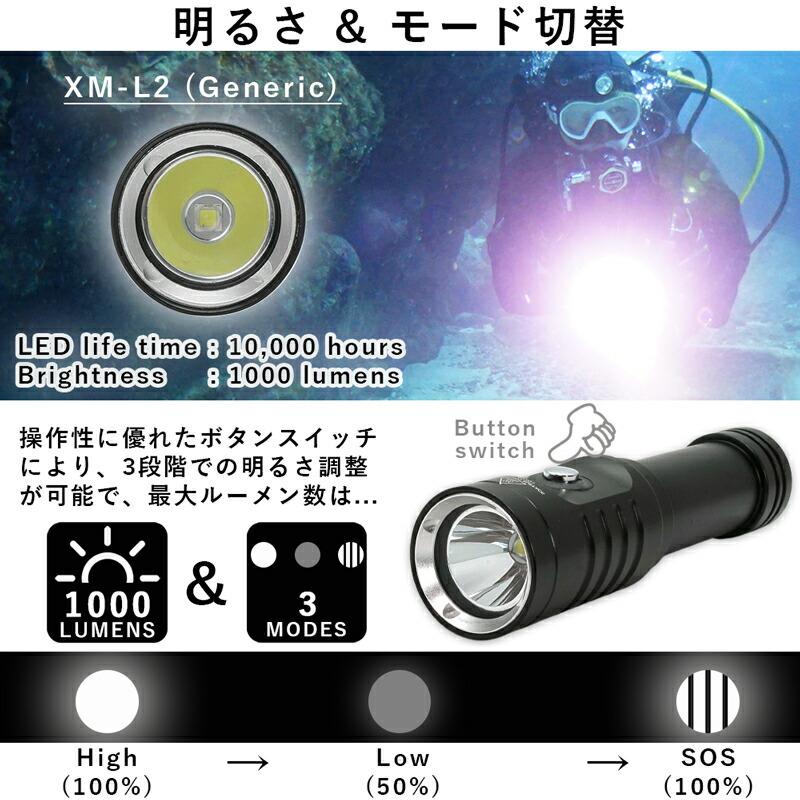 大光量！！FIX LED 1000DX(水中ライト ダイビング用) ダイビングの