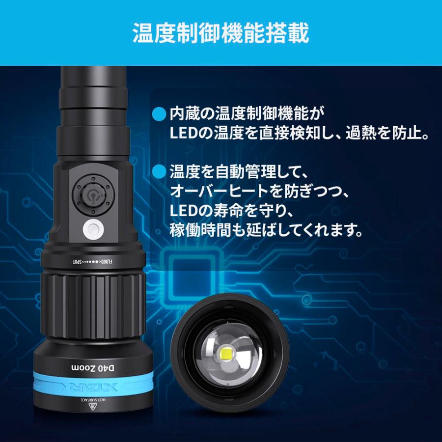 D40 ZOOM 1600 adjustable Beam 本体 水中ライト LED ダイビングライト