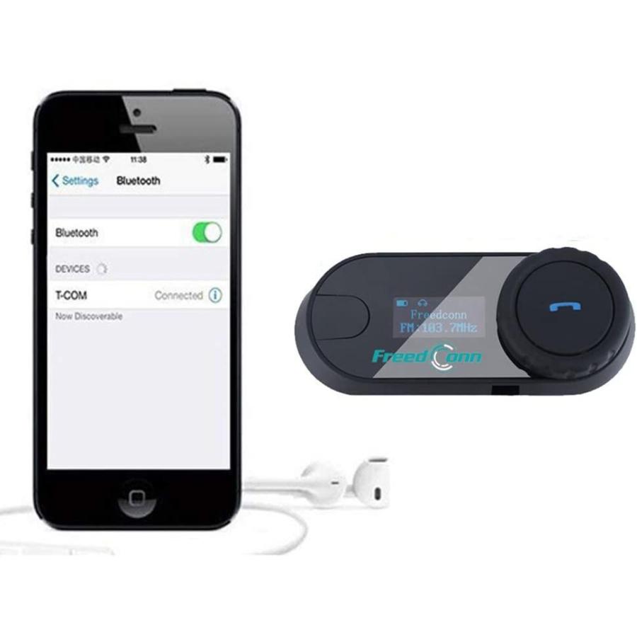 FreedConn バング用ブルートゥースインターコム範囲乗り手間800Ｍ LEDディスプレイ画面付き Bluetooth防水 2人同時通話