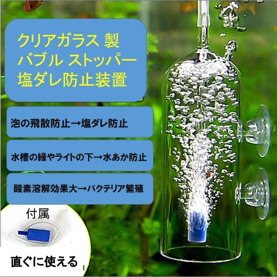 バブル ストッパー エアレーション 塩ダレ 解消 水垢 飛散 防止 エア 泡 エアストーン付き 熱帯魚 淡水魚 海水魚 観賞魚生体