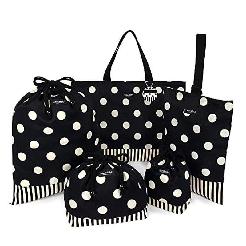 7654円 通信販売 入園入学セット Polka Dot Large Twill Black 入園グッズ 入学グッズ 小学校入学準備 N