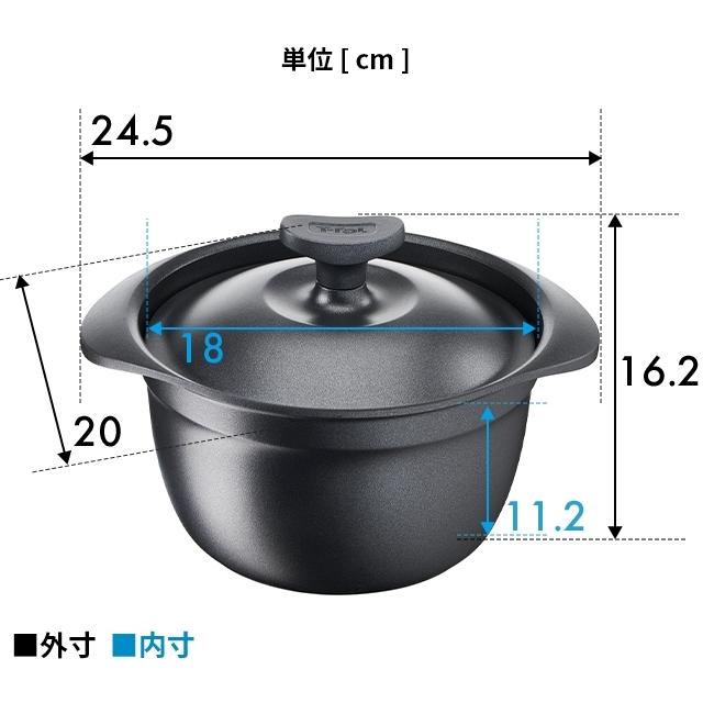 T-fal（ティファール） 炊飯鍋 ご飯鍋 ライスポット 鍋 炊飯器 3合炊き