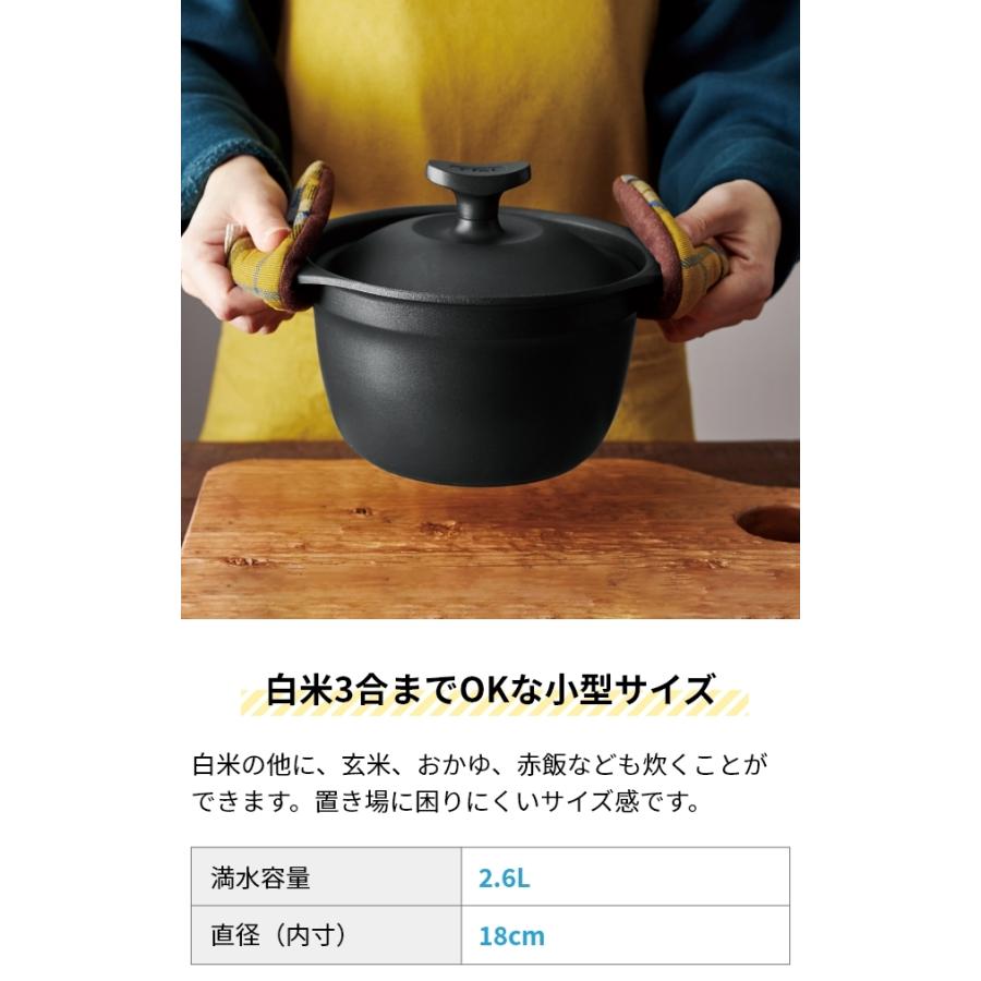 T-fal（ティファール） 炊飯鍋 ご飯鍋 ライスポット 鍋 炊飯器 3合炊き