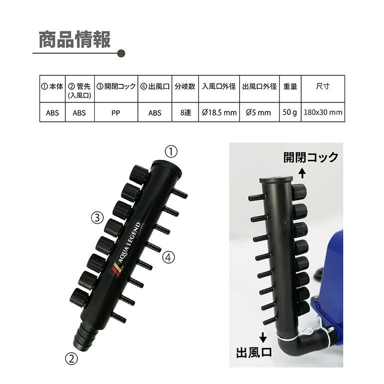 安永エアポンプ 安永 AP-60G オリジナル 8連風量調節 分岐管 セット