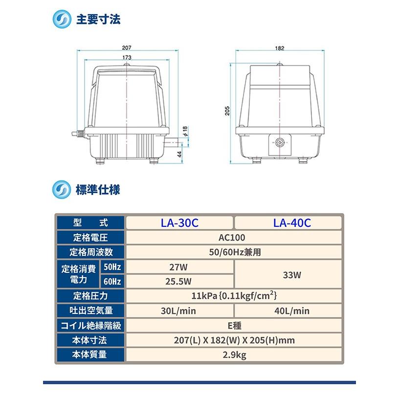 メドーブロワ 日東工器 メドー LA-40C 風量 40 電動ポンプ 浄化槽