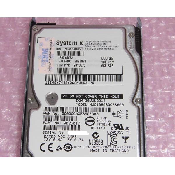 IBM 90Y8873 (90Y8876) SAS 600GB 10K 2.5インチ 中古 IBM 90Y8873 (90Y8876) SAS 600GB 10K 2.5インチ 中古