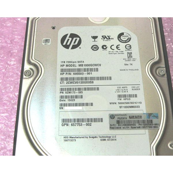 エイチピー HP 695503-001 (MB1000GCWCV) SATA 1TB 3.5インチ エイチピー HP 695503-001 (MB1000GCWCV) SATA 1TB 3.5インチ