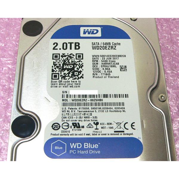 【2台セット】WDC WD20EZRZ-00Z5HB：2TB Amazon.com: Western Digital WD20EZRZ 2TB BLUE SATA 5400 RPM