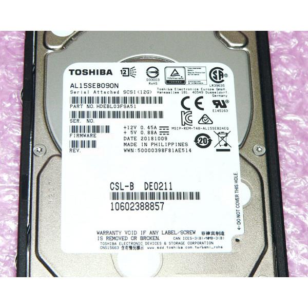 TOSHIBA（東芝） AL15SEB090N SAS 900GB 10K 12G 2.5インチ 中古