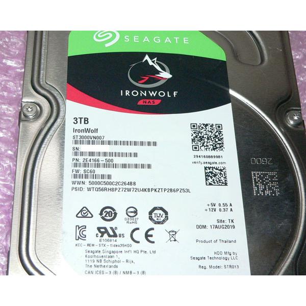 IRONWOLF 【健康状態正常】SEAGATE ST3000VN007 NAS SATA 3TB 3.5