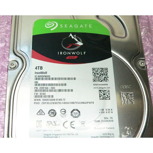 IRONWOLF 【健康状態正常】SEAGATE ST4000VN008 NAS SATA 4TB 3.5
