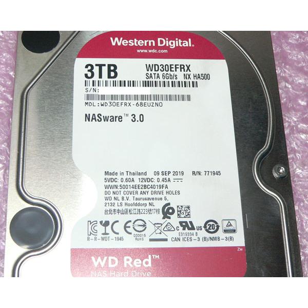 【中古良品】WD Red 3TB SATA HDD WD30EFRX WD Red 【健康状態正常】Western Digital WD30EFRX SATA 3TB 5400rpm