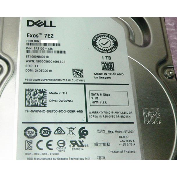 DELL（デル） DELL 0W0VNC (Saagate Exos 7E2 ST1000NM0018) SATA 1TB 