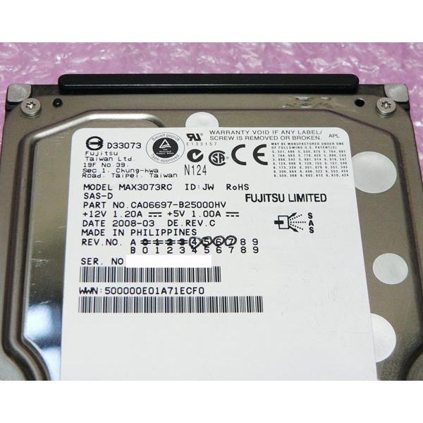 富士通 MAX3073RC SAS 3.5インチ 中古ハードディスク 富士通（FUJITSU） MAX3073RC SAS 73GB 15K 3.5インチ 中古