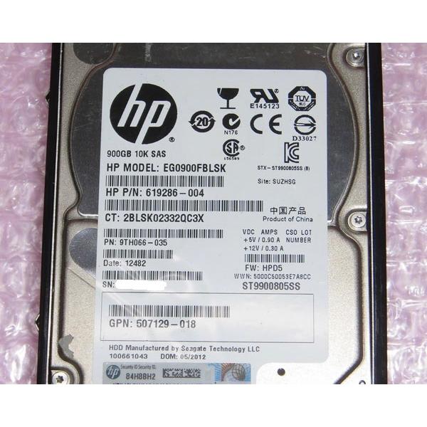 日本HP HP 619286-004(EG0900FBLSK) SAS 900GB 10K 2.5インチ 中古