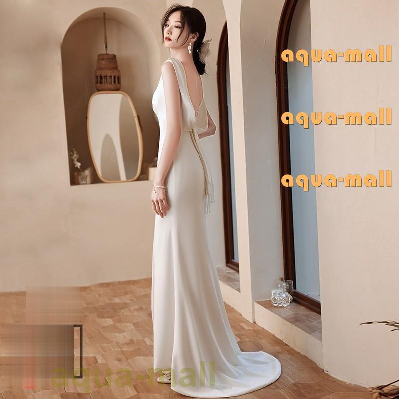 プリーツロング丈ワンピース ラウンドネック レース袖 七分袖 フォーマル ロングドレス パーティドレス パーティードレス 袖あり