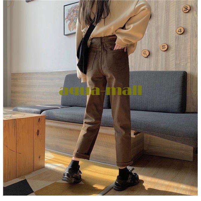 レディースファッション 男女兼用 カジュアルウェア ワイドパンツ デニム レディース ｇパン ジーンズ サルエルパンツ ゆったり デニムパンツ ブラウン ロングパンツ カジュアルパンツ レトロ 3zgw9fpdic Www Sakphotography Com