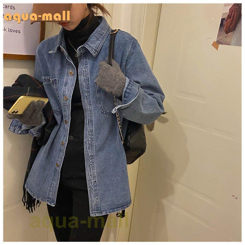 デニムシャツ デニム レディース トップス ジャケット ブラウン ヴィンテージ ユーズド加工 アウター 長袖 無地 細身 秋コーデ Xd1009 21sha159 Apua Mall 通販 Yahoo ショッピング