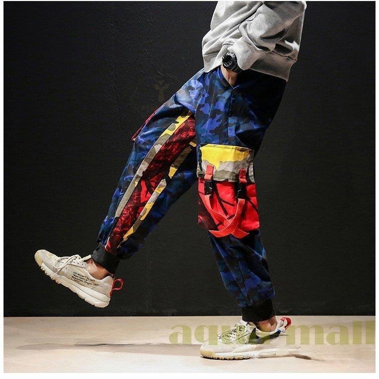 迷彩パンツ 九分丈 メンズ カーゴパンツ サルエルパンツ ボトムス リブパンツ ゆったり トレンドコーデ オシャレ