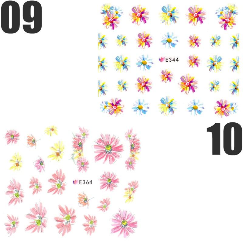 ネイルシール 水彩風 花 フラワー 選べる12種類