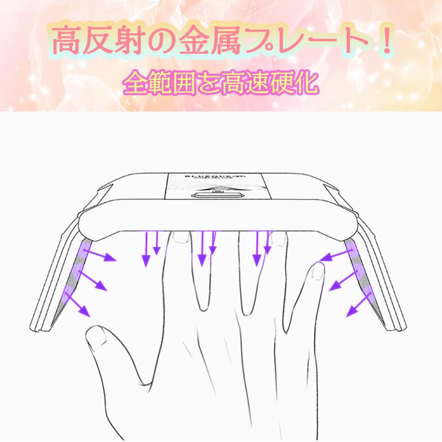 ネイルライト ジェルネイル UVライト LEDライト UV LED レジン硬化  ピンク ホワイト ブラック｜aqua-online-store｜05