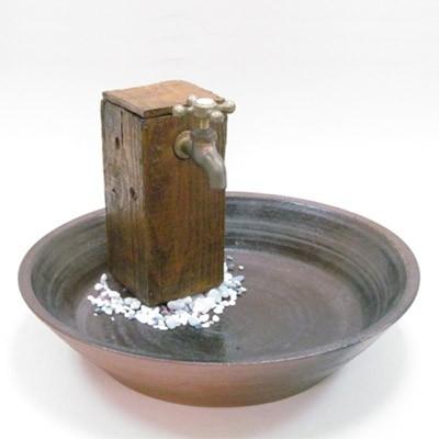 有田焼の水盤と水栓セット　　水小物　水グッツ　水インテリア　水装飾　