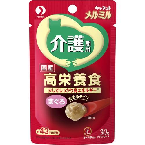メルミル猫用流動食 15歳 シニア専用 まぐろ味 6箱セット　1箱12袋入り ペットライン キャネット メルミル 介護期用 まぐろ 30g : アクア