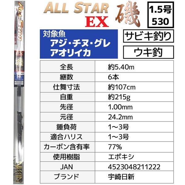 宇崎日新 万能ロッド オールスターEX 磯 1.5号 530 サビキ釣り 宇崎日新 万能ロッド オールスターEX 磯 1.5号 530 サビキ釣り