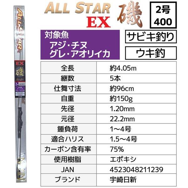 釣り竿 万能ロッド オールスターEX 磯 2号 400 釣り サビキ釣り ウキ釣り 宇崎日新_3