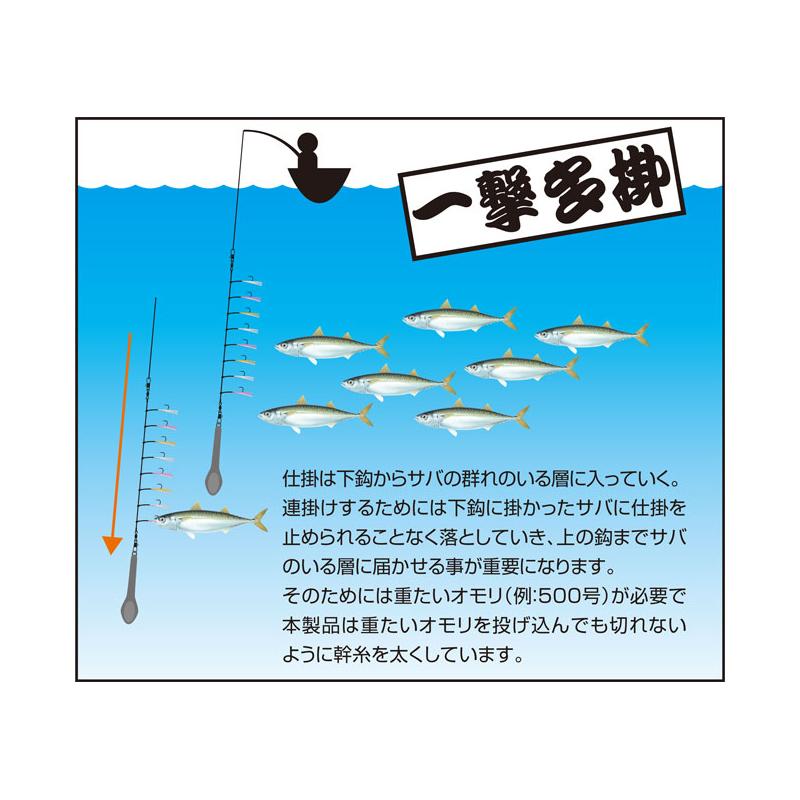 サバフラッシャー サビキ 仕掛け 釣り サバ 太幹糸 OWNER オーナーばり