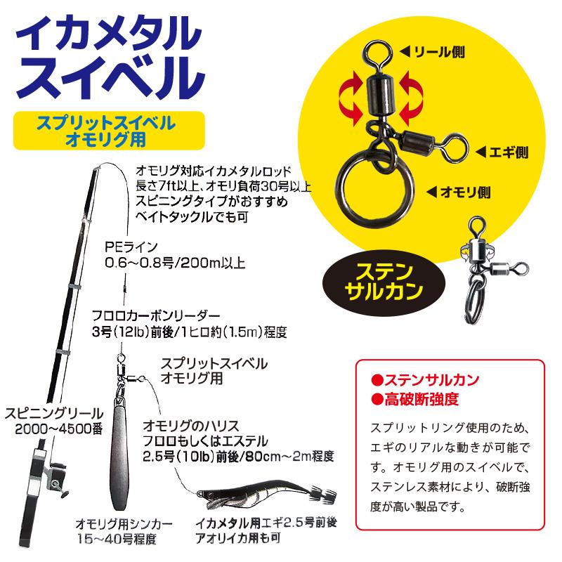 クリアランス価格 イカメタル スプリット スイベル オモリグ用 3個入 I