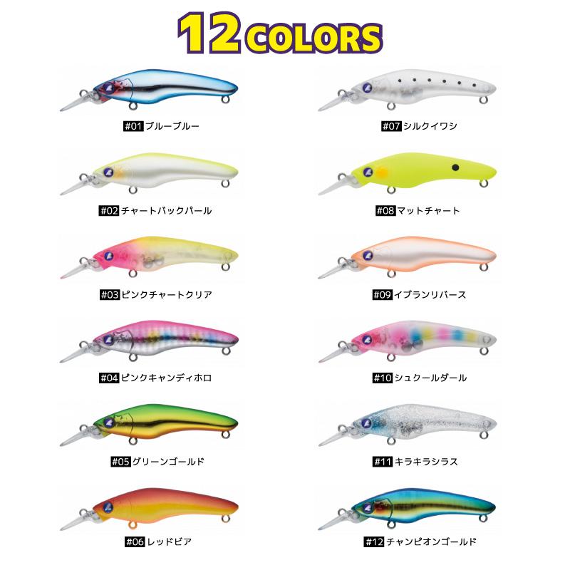 クミホン 70s 釣り 70mm 9g シンキング シャッド ルアー プラグ ブルー