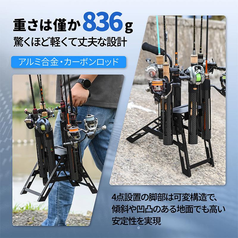 GOMEXUS（ゴメクサス） エリアトラウト用 ロッドスタンド ブラック