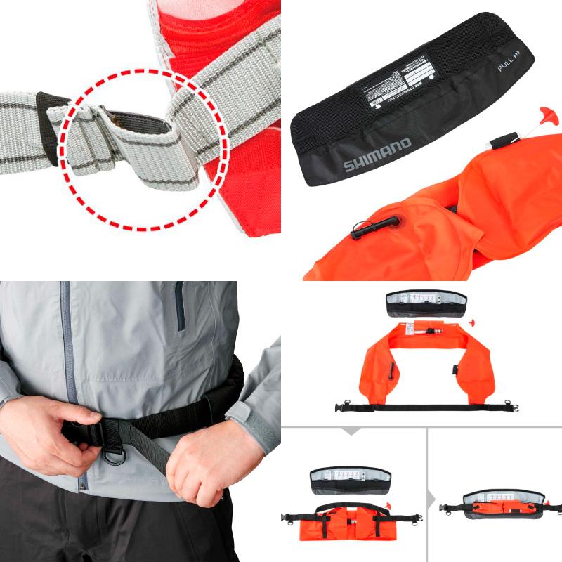 シマノ（SHIMANO） ライフジャケット 自動膨張式 桜マーク付 ウエスト