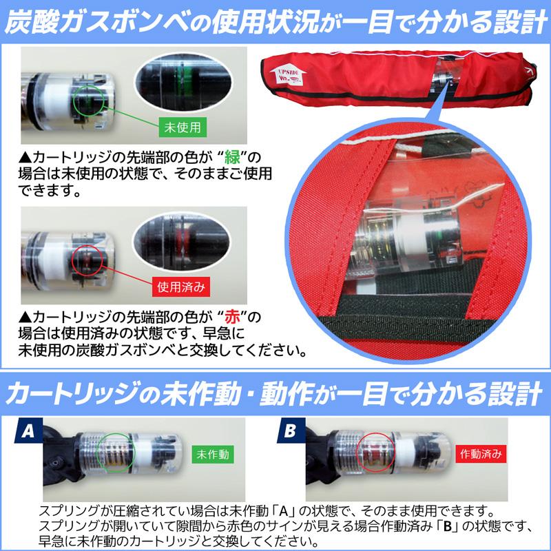 ライフジャケット 桜マーク付 自動膨張式 ベルト式 釣り WP-2 HAYABUSA