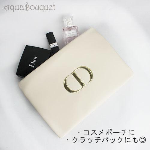 クリスチャン ディオール 薄型 コスメ ポーチ ベージュ CHRISTIAN DIOR COSME POUCH BEIGE [6677][ノベルティ]  化粧 ブランド ロゴ入り ゴールド メイク直し冬