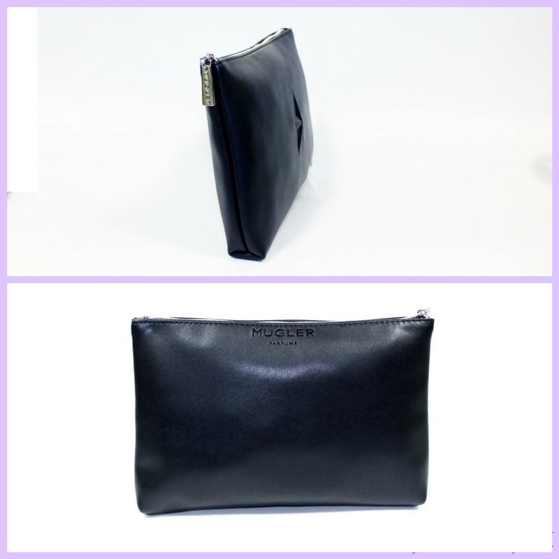 Pochette-trousse Thierry Mugler En Vinyle Noir - Motif étoile, Vintage