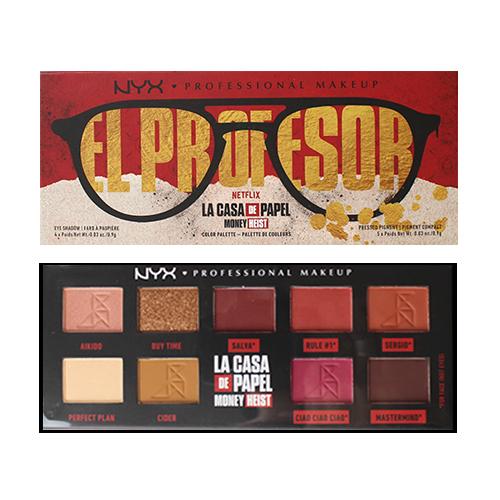 ニックス アイシャドウ＆フェイスパレット 9色×0.9g ラ カーサ デ パペル マネーハイスト NYX MONEY HEIST PAN EL PROFESSOR PALETTE LA CASA DE PAPEL｜aquabouquet