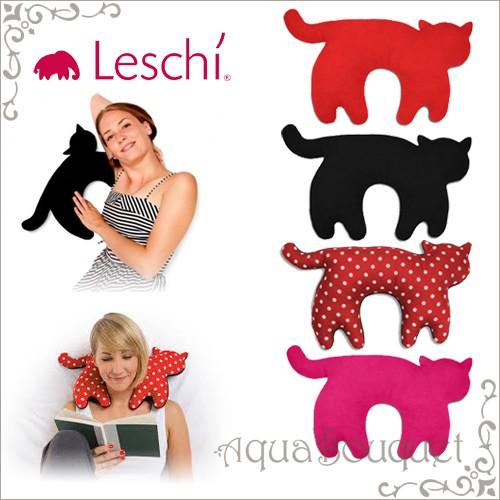 レシー ネックピロー キャット （全4カラー）LESCHI NECK PILLOW CAT 4 COLOR 飛行機 車 低反発 子供 首枕 猫 かわいい｜aquabouquet